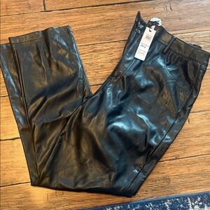 BB Dakota by Steve Madden Shiny Black Straight Leg Pants